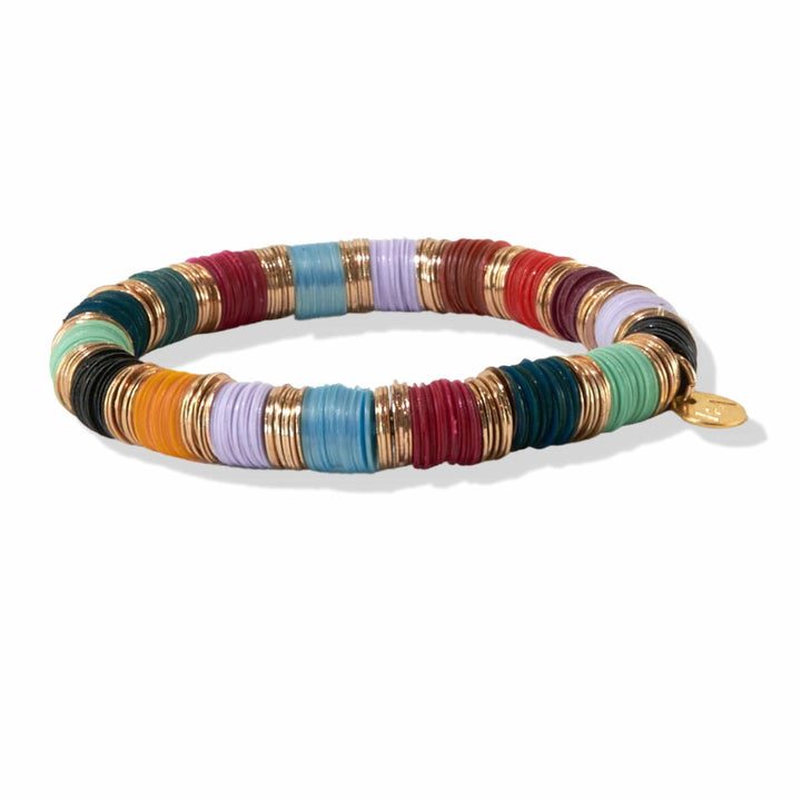 Joan Stripe and Multi Mix Stretch Bracelet Rainbow