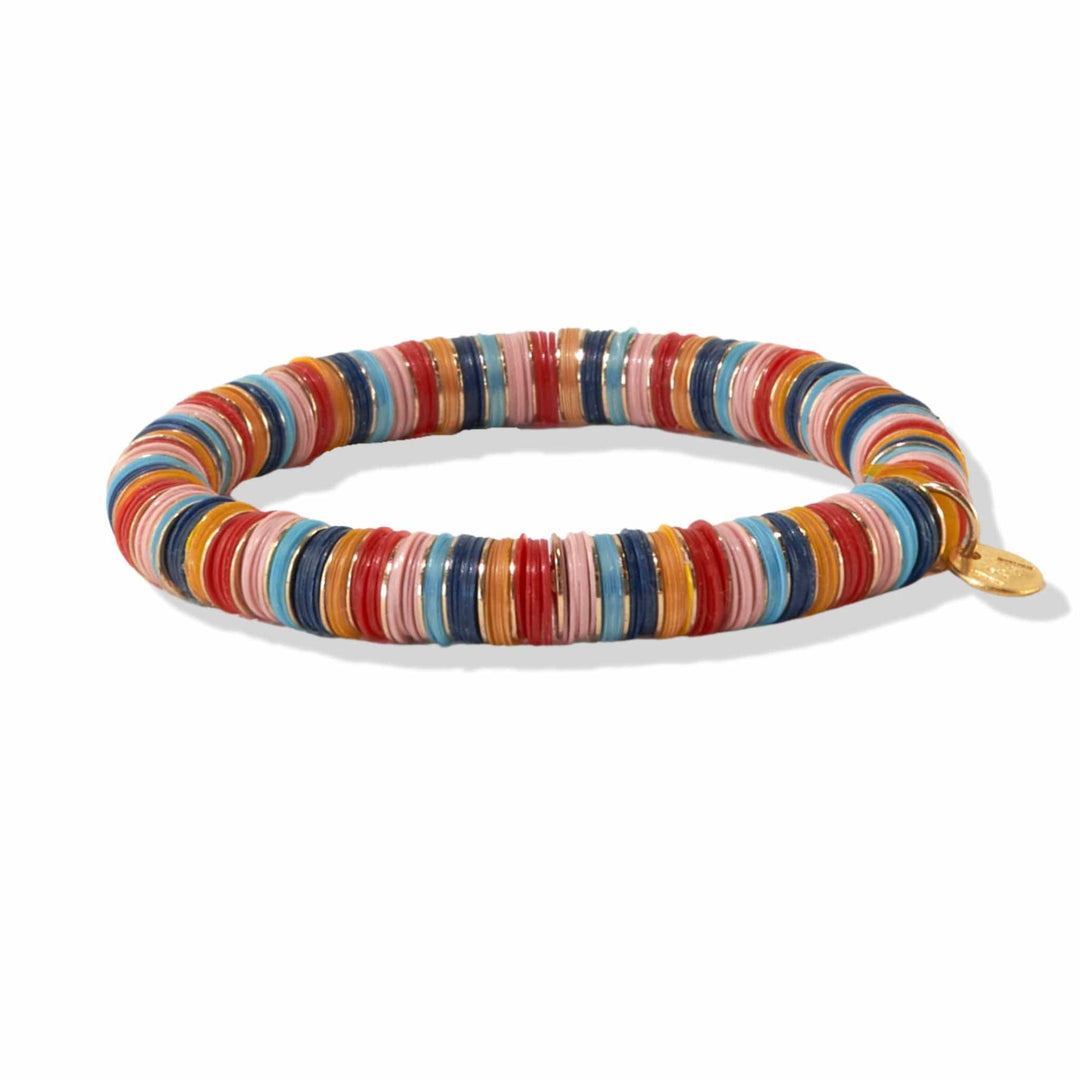 Joan Stripe and Multi Mix Stretch Bracelet Rainbow