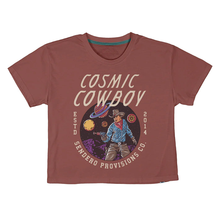 The Sendero Cosmic Cowboy Crop Tee